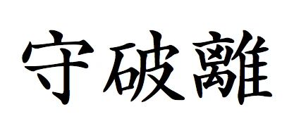 Illustration of Shu-Ha-Ri concept with Japanese characters.